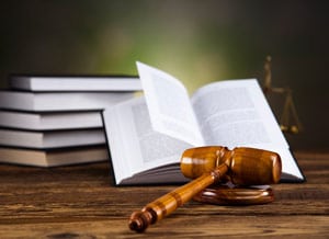 legal gavel on family law book